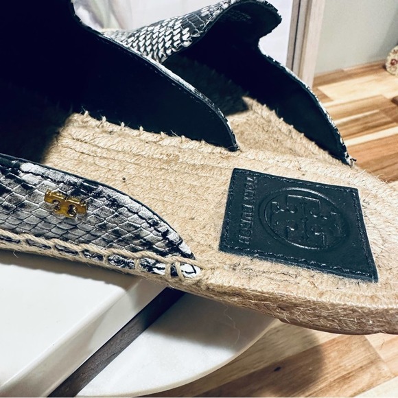 Tory Burch Max Espadrille Slide, Diamond Roccia Print, Snakeskin, Size 7.5, IOB - Picture 5 of 16